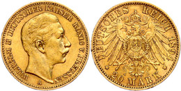 102 20 Mark, 1894, Wilhelm II., Kleine Randfehler, Ss., Katalog: J. 252 Ss - Sonstige & Ohne Zuordnung