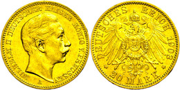 122 20 Mark, 1903, Wilhelm II., Randfehler, Ss., Katalog: J. 252 Ss - Sonstige & Ohne Zuordnung