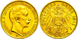 133 20 Mark, 1911, Wilhelm II., Kl. Rf., Ss-vz., Katalog: J. 252 Ss-vz - Sonstige & Ohne Zuordnung