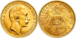 134 20 Mark, 1911, Wilhelm II., Kl. Rf., Ss., Katalog: J. 252 Ss - Other & Unclassified