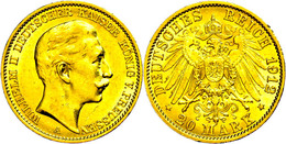 136 20 Mark, 1912, A, Wilhelm II., Kl. Rf., Vz., Katalog: J. 252 Vz - Other & Unclassified