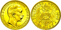 137 20 Mark, 1912, Wilhelm II., Kl. Rf., Vz-st., Katalog: J. 252 Vz-st - Sonstige & Ohne Zuordnung