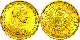 139 20 Mark, 1913, Wilhelm II., Kl. Rf., Avers Vz, Revers Vz-st., Katalog: J. 253 Vz - Sonstige & Ohne Zuordnung