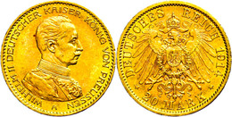 140 20 Mark, 1914, Wilhelm II., Kl. Rf., Vz., Katalog: J. 253 Vz - Other & Unclassified