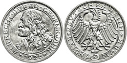 162 3 Reichsmark, 1928, Dürer, F. St., Katalog: J. 332 - Autres & Non Classés