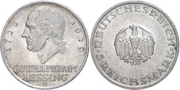 164 5 Reichsmark, 1929, Gotthold Ephraim Lessing, Mzz G, Ss-vz., Katalog: J. 336 Ss-vz - Autres & Non Classés