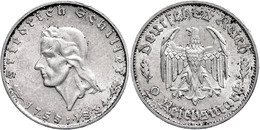 170 2 Reichsmark, 1934, Schiller, Randfehler, Vz., Katalog: J. 358 Vz - Autres & Non Classés