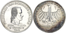 191 5 Mark, 1955, Schiller, Vz (etwas Angelaufen), Katalog: J. 389 Vz - Sonstige & Ohne Zuordnung