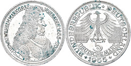 197 5 Mark, 1957, Markgraf Von Baden, Kl. Rf., Vz., Katalog: J. 390 Vz - Andere & Zonder Classificatie