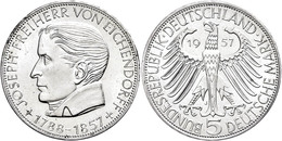 201 5 Mark, 1957, Eichendorff, Wz. Kratzer Auf Dem Avers, F. St., Katalog: J. 391 - Autres & Non Classés