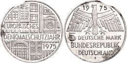 204 5 Mark, 1975, Denkmalschutzjahr, Mit Zainende, Kl. Rf., Vz Aus PP., Katalog: J. 417 VzausPP - Sonstige & Ohne Zuordnung