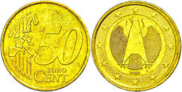 206 50 Cent, 2002, Stempelkopplung Mit Der Adlerseite Des 1 Euro Stücks (J. 488), Kl. Rf.,vz., Katalog: J. 487 Vz - Autres & Non Classés