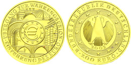 211 200 Euro, Gold, 2002, J, Währungsunion, In Ausgabeschatulle, St., Katalog: J. 494 St - Other & Unclassified