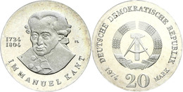 218 20 Mark, 1974, Immanuel Kant, In Hartplastik, PP., Katalog: J. 1549 PP - Andere & Zonder Classificatie