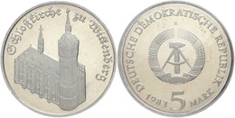 251 5 Mark, 1983, Schlosskirche Zu Wittenberg, In Hartplastik Verplombt, PP., Katalog: J. 1588 PP - Sonstige & Ohne Zuordnung