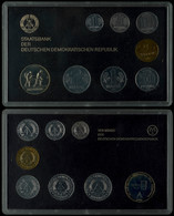 273 1 Pfennig Bis 2 Mark, 1984, Minisatz, 7 Münzen, Dazu Medaille Ku/Ni Erzträger, In Hartplastik, St.  St - Mint Sets & Proof Sets