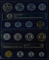 278 1 Pfennig Bis 5 Mark, 1989, KMS, 8 Münzen, 5 Mark Brandenburger Tor, In Noppenfolie Eingeschweißt, St.  St - Ongebruikte Sets & Proefsets