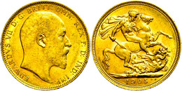 283 Pound, 1905, Edward VII., Melbourne, Fb. 33, Kl. Rf., Ss.  Ss - Autres & Non Classés