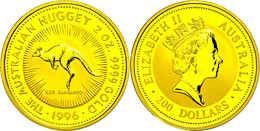 285 200 Dollars, Gold, 1996, Känguru, 2 Unzen Gold, Auflage Lt. Schön Nur 125 Stück! Schön 334, In Grüner Ausgabeschatul - Andere & Zonder Classificatie