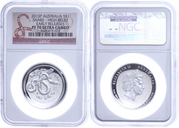 300 Dollar, 2013, P, Year Of The Snake, In Slab Der NGC Mit Der Bewertung PF70 Ultra Cameo, High Relief, Early Releases. - Other & Unclassified