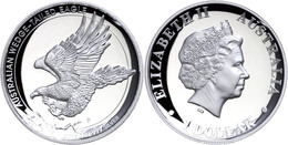 302 1 Dollar, 2014, Wedge Tailed Eagle, 1 Unze Silber, High Relief, Etui Mit OVP Und Zertifikat. Auflage Nur 10.000 Stüc - Autres & Non Classés