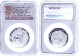 308 Dollar, 2014, P, Year Of The Horse, In Slab Der NGC Mit Der Bewertung PF70 Ultra Cameo, High Relief, Early Releases. - Andere & Zonder Classificatie