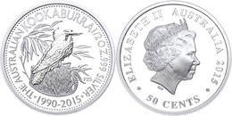 312 50 Cents, 2015, 25. Jahre Kookaburra - Coin Show In Beijing, 1/2 Unze Silber, Etui Mit OVP Und Zertifikat. Auflage N - Andere & Zonder Classificatie