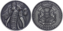 334 1.000 Francs, 2015,  Mammut Muttertier - Real Eye Effect, 1 Unze Silber, Etui Mit OVP Und Zertifikat. Auflage Nur 50 - Burkina Faso