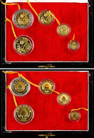 341 1993, Panda Set Zu 5, 10, 25, 50 Yuan Gold Sowie 25 Yuan (Bimetall). Mit Zertifikat In Ausgabeschatulle Und OVP. PP. - China