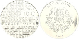 369 10 Euro, 2015, Eduward Vilde, Im Etui Mit OVP Und Zertifikat, PP. Auflage Nur 5.000 Stück.  PP - Estonie