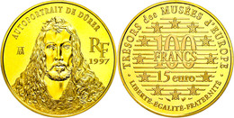 389 100 Francs/15 Euro, Gold, 1997, Dürer, KM 1953, Mit Zertifikat In Ausgabeschatulle, PP.  PP - Sonstige & Ohne Zuordnung