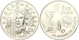 395 1,5 Euro, 2006, Europäische Währungsunion - Robert Schumann, KM 2037, Schön 830, Im Etui Mit OVP Und Zertifikat, Ang - Andere & Zonder Classificatie