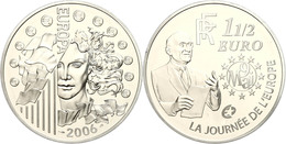 395 1,5 Euro, 2006, Europäische Währungsunion - Robert Schumann, KM 2037, Schön 830, Im Etui Mit OVP Und Zertifikat, Ang - Autres & Non Classés