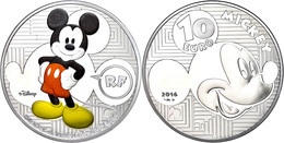 426 10 Euro, 2016, Mickey A Travers Les Ages, 900er Silber, Etui Mit OVP Und Zertifikat. Auflage Nur 3.000 Stück, PP  PP - Other & Unclassified