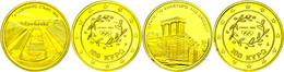437 2 X 100 Euro, Gold, 2004, Olympiade In Athen - Palast Von Knossos Und Panathenäisches Stadion, KM 192 Und 198, In Ka - Andere & Zonder Classificatie