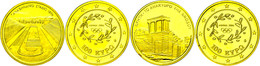 437 2 X 100 Euro, Gold, 2004, Olympiade In Athen - Palast Von Knossos Und Panathenäisches Stadion, KM 192 Und 198, In Ka - Autres & Non Classés