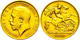442 1/2 Sovereign, 1911, George V., Fb. 405a, Ss.  Ss - Andere & Zonder Classificatie