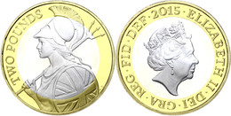 453 2 Pfund, 2015, Die Endgültige Britannia, Silber Teilvergoldet, Etui Mit OVP Und Zertifikat, PP. Auflage Nur 10.500 S - Other & Unclassified