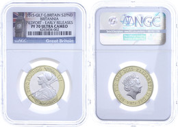 455 2 Pounds, 2015, Britannia, Piedfort, In Slab Der NGC Mit Der Bewertung PF70 Ultra Cameo, Early Releases, Big Ben Lab - Other & Unclassified