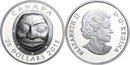 490 25 Dollars, 2013, Großmutter Mondmaske, Ultra High Relief, Etui Mit OVP Und Zertifikat, PP. Auflage Nur 6.000 Stück. - Canada