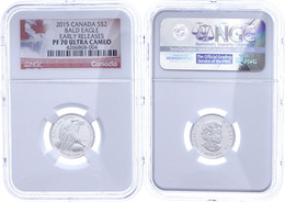 498 2 Dollars, 2015, Bald Eagle, In Slab Der NGC Mit Der Bewertung PF70 Ultra Cameo, Early Releases, Flag Label. - Canada