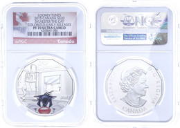 501 20 Dollars, 2015, Looney Tunes-Sylvester The Cat, In Slab Der NGC Mit Der Bewertung PF 70 Ultra Cameo, Colorized Ear - Canada