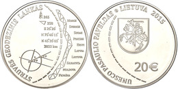 529 20 Euro, 2015, UNESCO World Heritage, Im Etui Mit OVP Und Zertifikat, Angelaufen, PP. Auflage 3.000 Stück.  PP - Lituanie