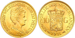 544 10 Gulden, Gold, 1911, Wilhelmina, Fb. 349, Vz.  Vz - Andere & Zonder Classificatie