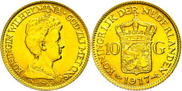 545 10 Gulden, Gold, 1917, Wilhelmina, Fb. 349, Vz.  Vz - Andere & Zonder Classificatie