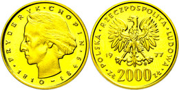 603 2000 Zloty, Gold, 1977, Frederic Chopin, Fb. 119, Leichter Fingerabdruck Auf Dem Revers, PP.  PP - Other & Unclassified