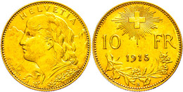 626 10 Franken, Gold, 1915, Fb. 503, Vz.  Vz - Autres & Non Classés