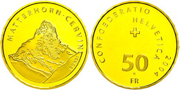 627 50 Franken, Gold, 2004, Matterhorn, Fb. 523, Mit Zertifikat In Ausgabeschatulle, PP.  PP - Autres & Non Classés