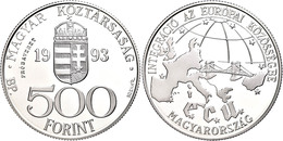 649 500 Forint, Silber, 1993, Probe, EU, Vgl. KM 704, In Kapsel, PP.  PP - Autres & Non Classés