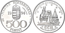 650 500 Forint, Silber, 1994, Probe, EU, Vgl. KM 710, In Kapsel, PP.  PP - Autres & Non Classés